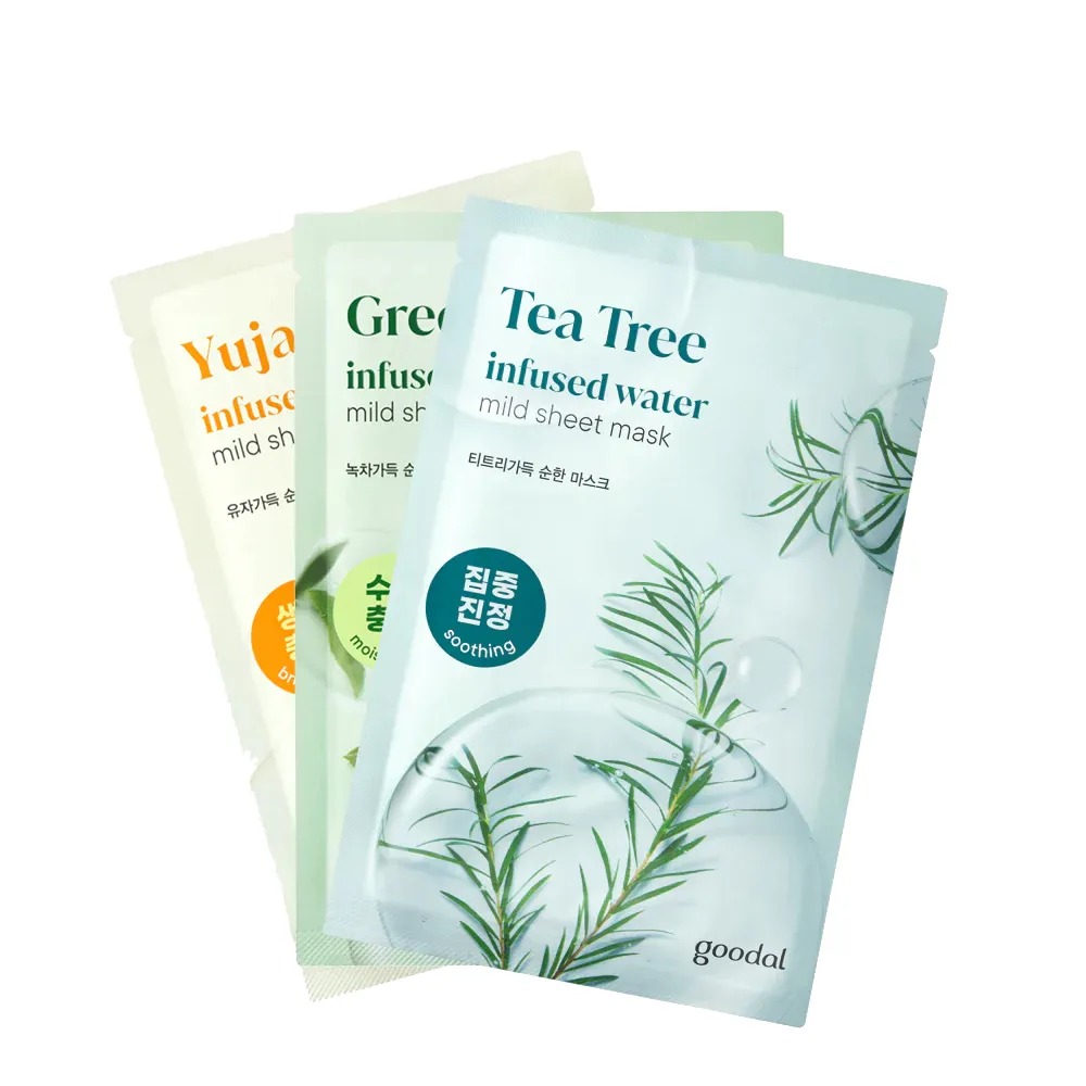 [Quà tặng không bán] Combo 5 Mặt Nạ Dưỡng Ẩm, Sáng Da Goodal (1yuja+2 tea tree + 2green tea)