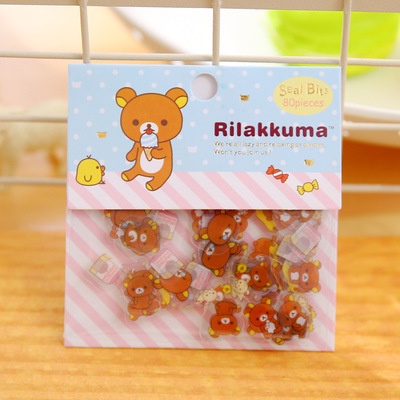 Set 80 sticker nhãn dán từ PVC chống nước phong cách nhật bản SAN-X ST321