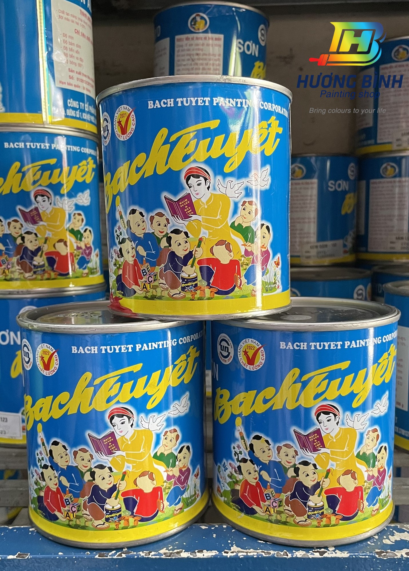 [Lon 800g] Sơn dầu Bạch Tuyết - sơn trang trí tủ, kệ,cửa,...