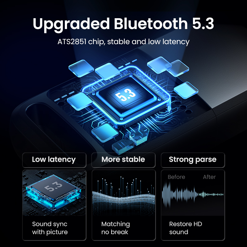 【BT5.3】UGREEN Bluetooth 5.3 Adapter PC USB Bluetooth 5.0 Receiver Dongle for Mouse Keyboard Printer Speaker Support Windows 11/10/8.1