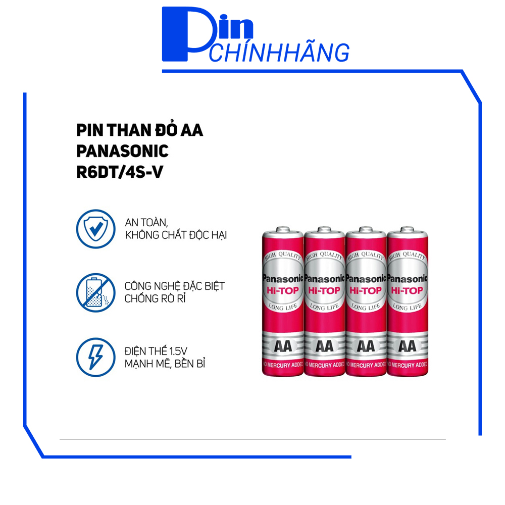 Bộ 4 Pin AA Panasonic R6DT High Quality
