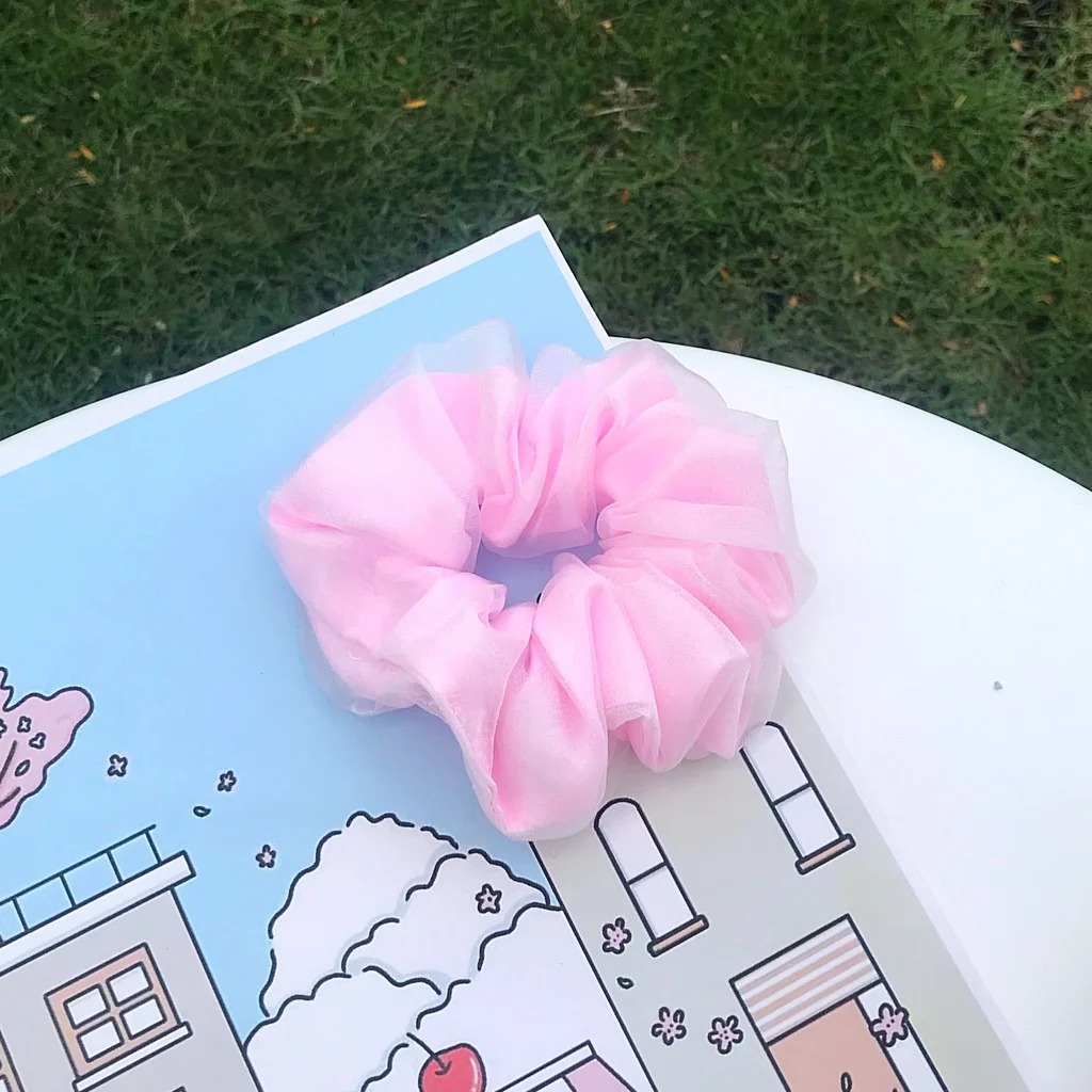Dây buộc tóc Scrunchies Bong Bóng 2 lớp cột tóc