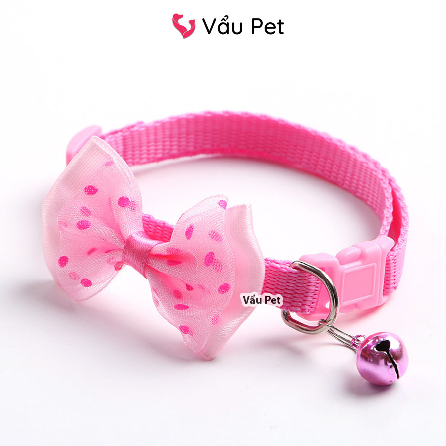 Vòng cổ cho chó mèo chuông nơ bấm - vòng đeo cổ cho chó mèo thú cưng