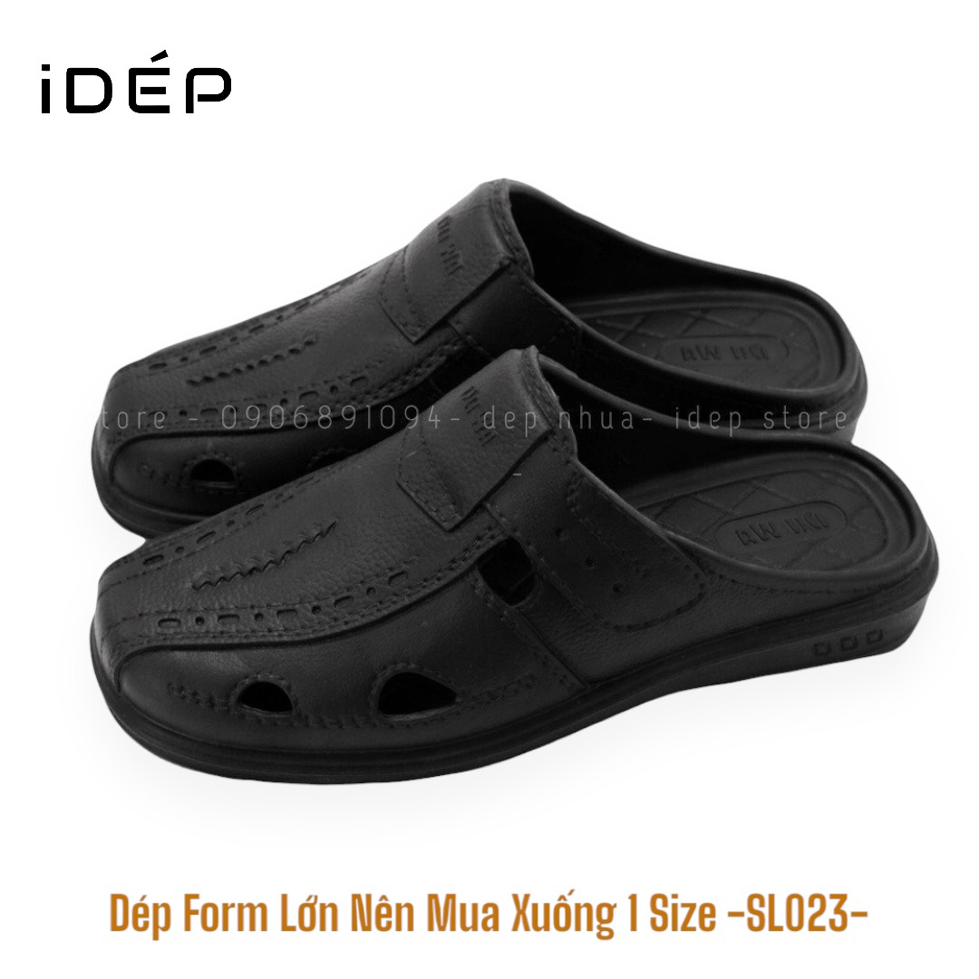 Dép sục lười bít mũi nam đi mưa đúc nguyên khối -iDép SL149- chất nhựa EVA siêu nhẹ êm chân chống nước thời trang