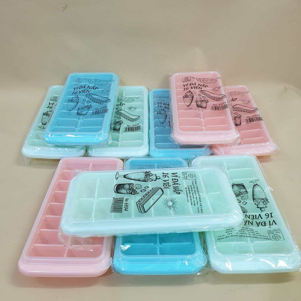 (SALE LỚN) [ĐỒ LÀM ĐÁ] VỈ ĐÁ NẮP 16 VIÊN VIỆT NHẬT PLASTIC (Mã 6934)-HÀNG ĐẸP