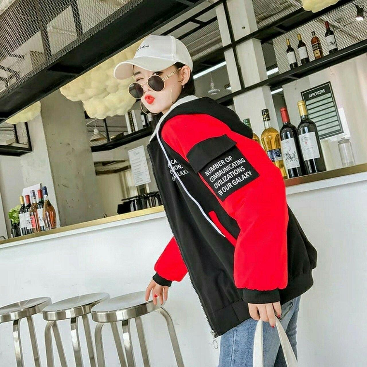 [HCM][A3] ÁO KHOÁC DÙ NỮ PHỐI THÂN VÀ TAY CHỮ HÀN - Áo khoác chống nắng nữ - Áo khoác nữ - Áo khoác dù - Áo khoát nữ - Áo khoác dù nữ hàn quốc - Áo khoác gió nữ - Áo khoác nữ đẹp có nón - áo gió -  áo khoát dù nữ - áo khoác đẹp