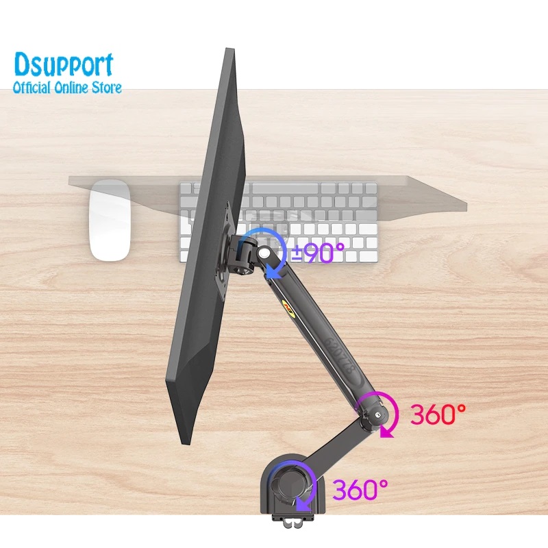Giá treo màn hình máy tính gắn bàn NB F80 17-30 inch , Arm LCD treo màn hình H80 nâng hạ màn hình cao hơn F80, monitor arm M051 dạng cột