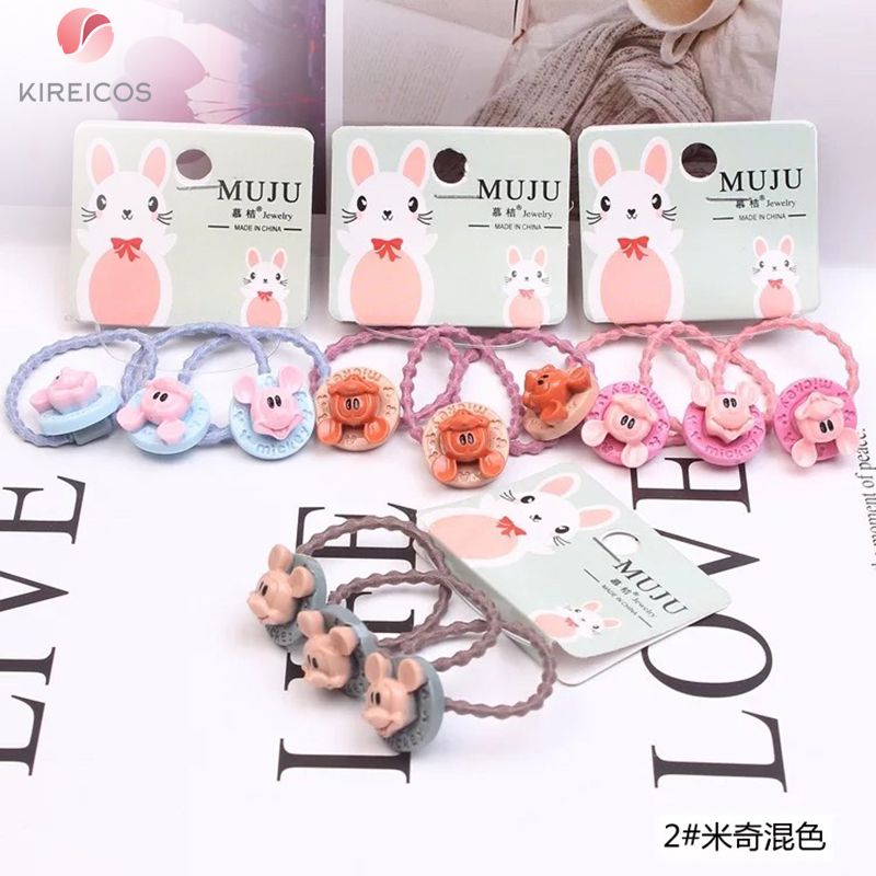 [HCM]Set 3 Sợi Dây Cột Tóc Cho Bé Hình Thú Đủ Mẫu B224 - kireicos