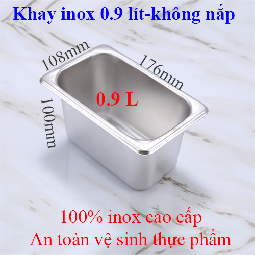 Khay inox GN 1/9 sâu 100mm đựng thực phẩm