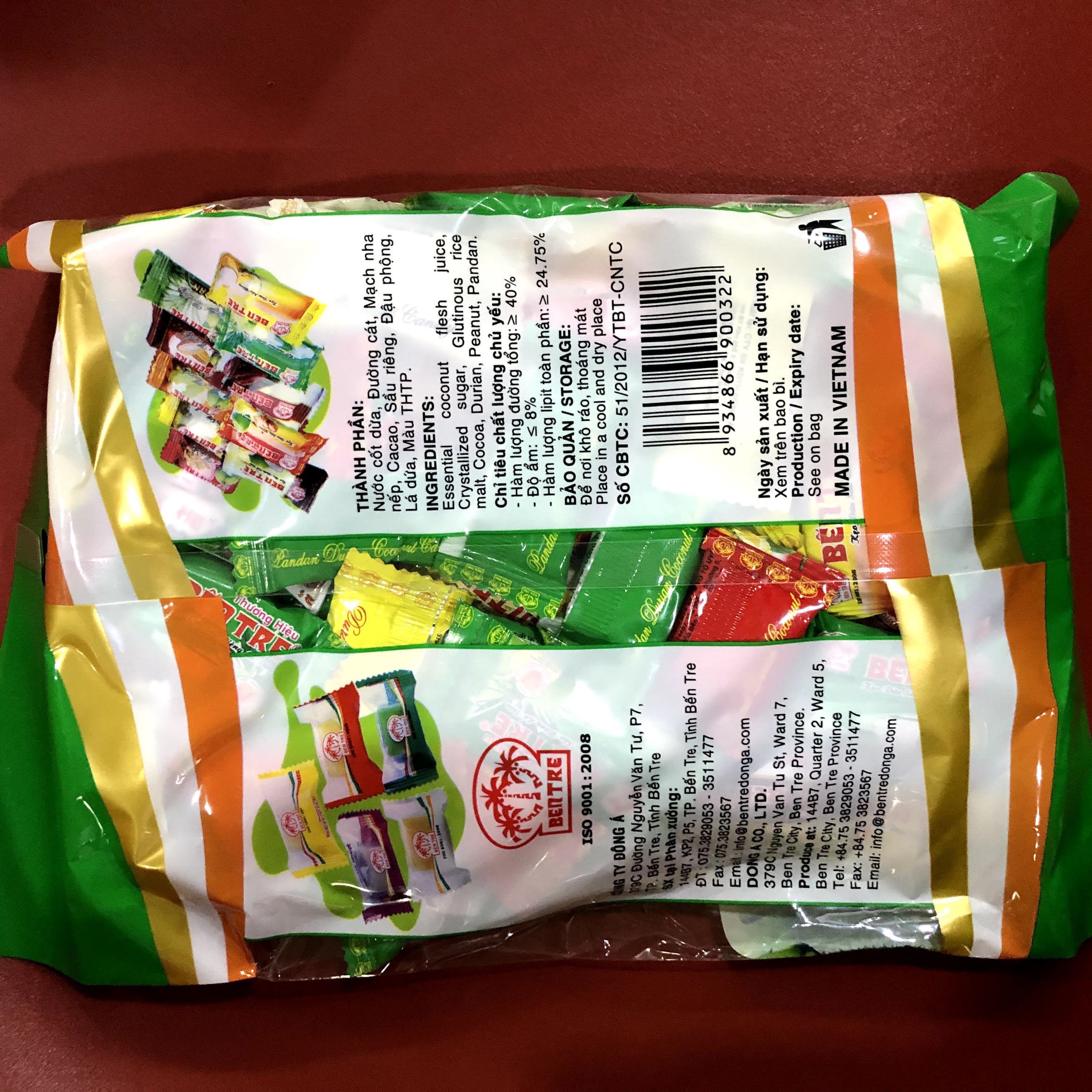 Kẹo dừa thập cẩm đủ mùi túi 500G