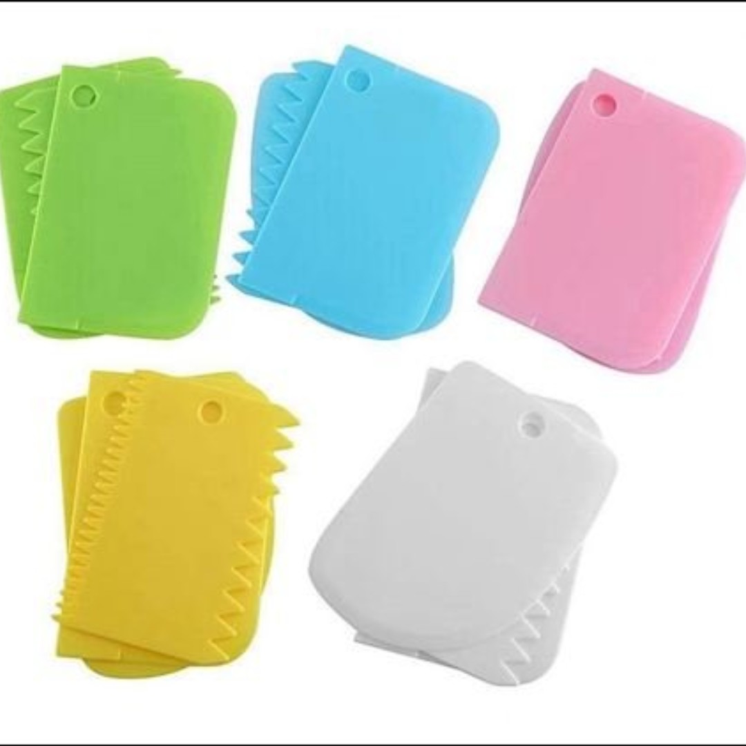 Bộ 3 Miếng Nhựa cắt bột, vét bột, tạo vân bánh nhựa