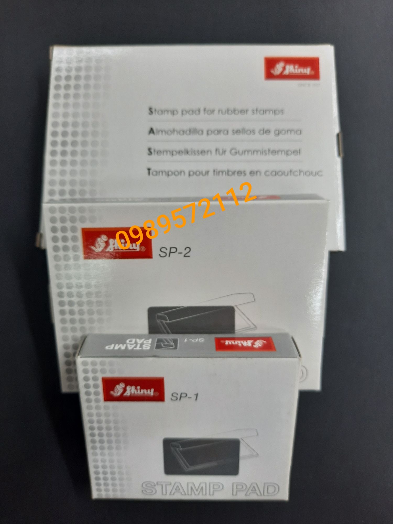 Bàn dấu,khay mực-tampon dấu shiny các cỡ