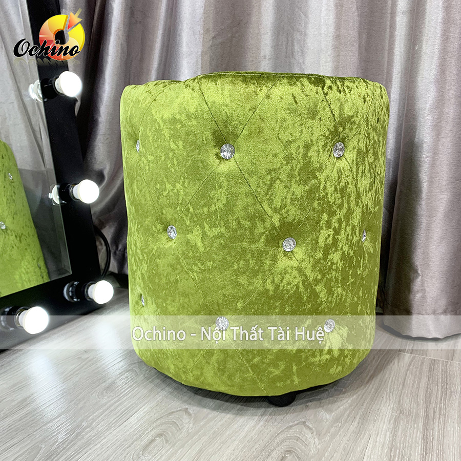 ( FREE SHIP ) Ghế Đôn Tròn Trang điểm Đính Đá xinh xắn Cao 45cm- Đường Kính 40cm (Hình Thật Shop chụp)