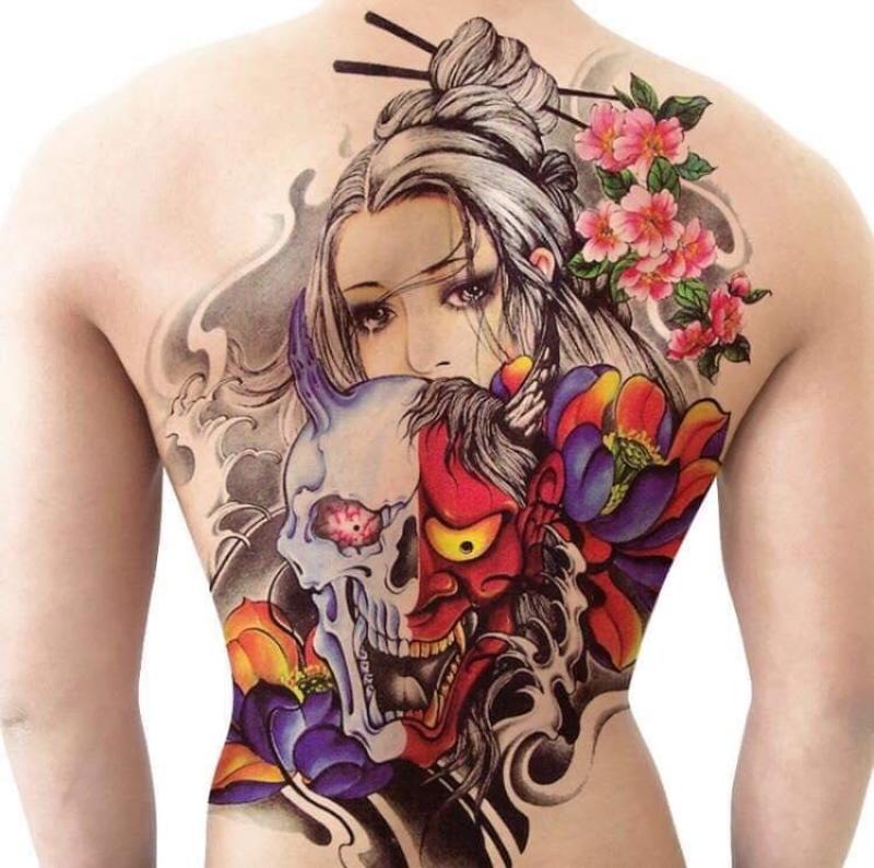 Hinh xăm dán cô gái henna tatoo cao cấp