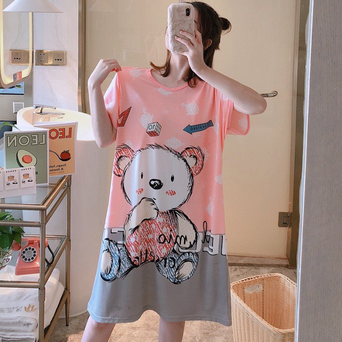 Đầm mặc nhà hoạ tiết dễ thương