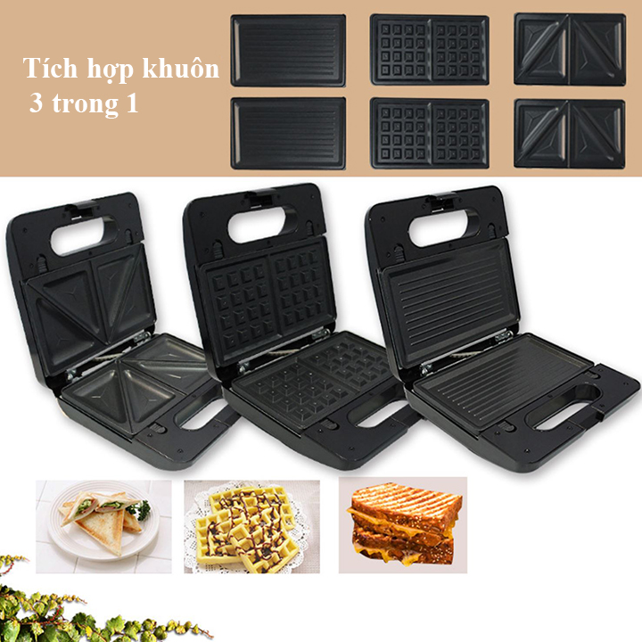 Máy làm bánh kẹp, bánh tổ ong, bánh waffle SOKANY 3 khuôn