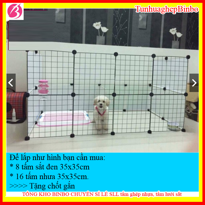 [TẶNG CHỐT][BÁN THEO TẤM] Lưới quây chuồng chó, chuồng mèo Lắp Ráp Màu đen TẤM 35X35 HOẶC 35X45CM