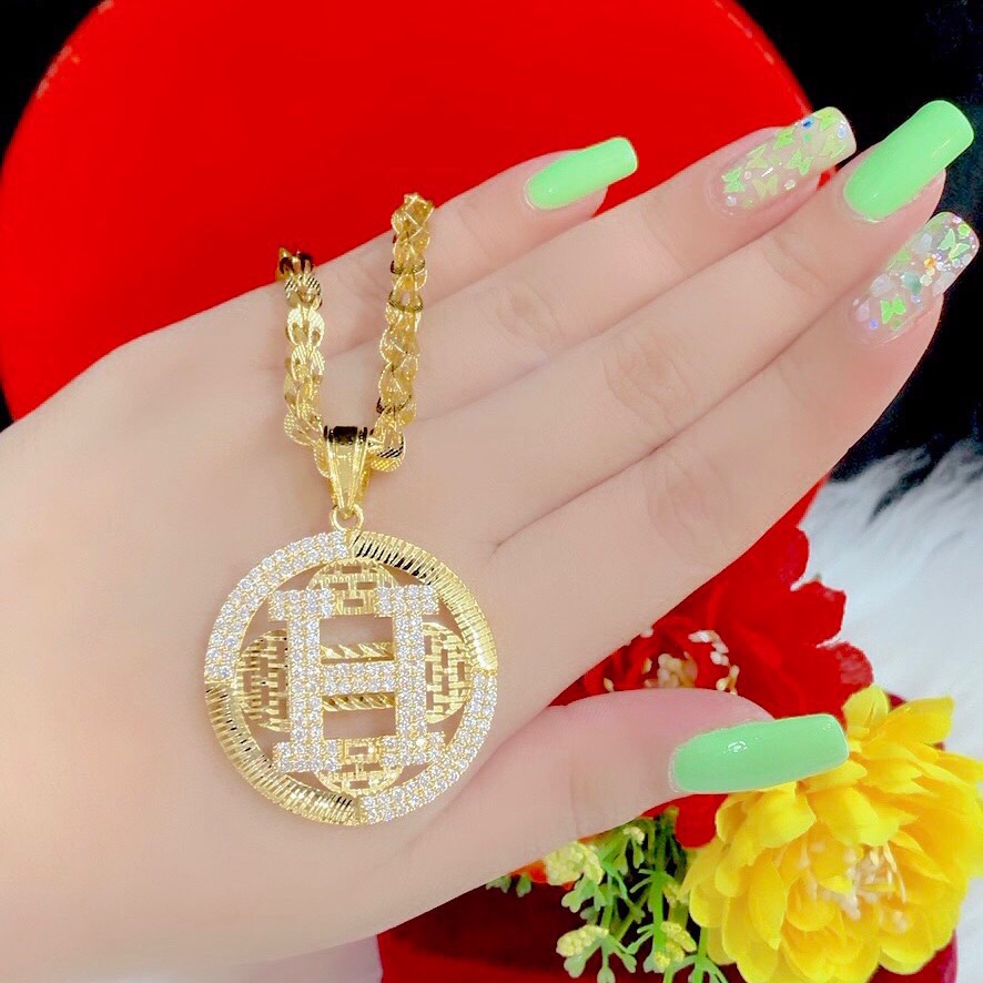 Dây chuyền phụng mặt chữ H mạ vàng 18k cực đẹp