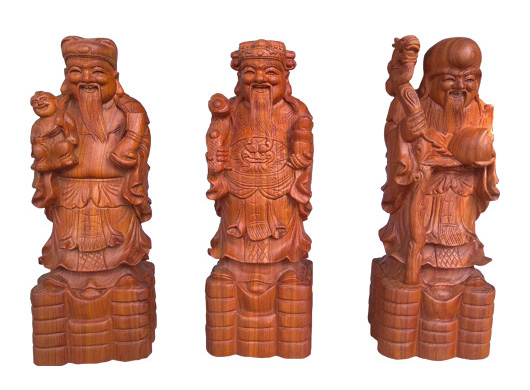 Bộ Tượng Tam Đa Phúc Lộc Thọ (Gỗ Hương Đỏ)