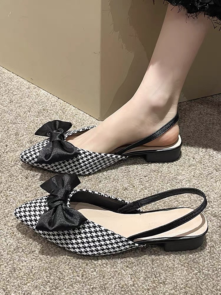 Sandal/ Dép Nữ Mũi Nhọn Nơ Lụa- hottrend ( sandal lụa) Mã H20caro