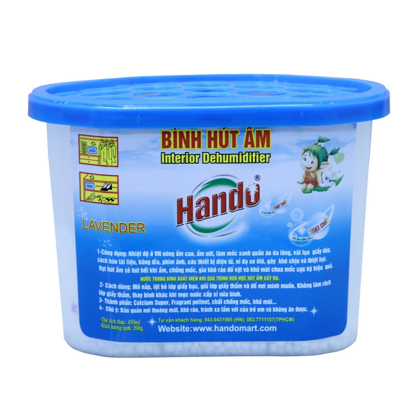 Bình hút ẩm 450ml (huơng hồng lavender) của Hando(Hương lavender)
