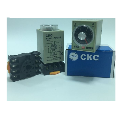 Rơ le thời gian CKC AH3-3 AC 220V + kèm đế