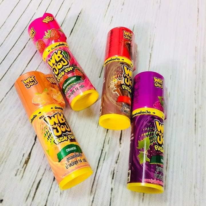 [Siêu Ngon] Lẻ 1 chiếc kẹo son môi Push Pop Thái Lan 4 vị trái cấy