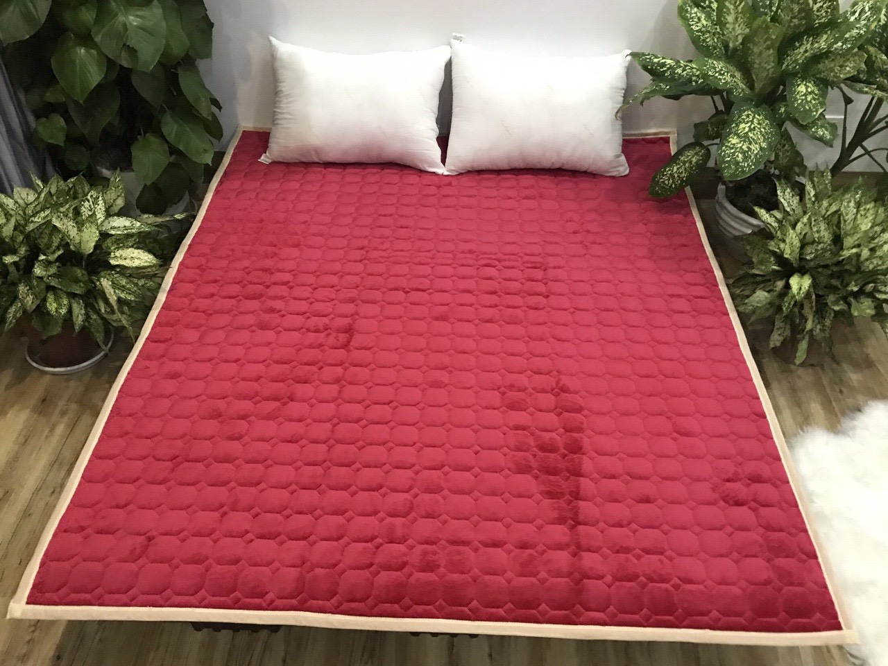 Thảm nỉ nhung trải giường một màu 1m8x2m,thảm trải sàn,Mã TN10