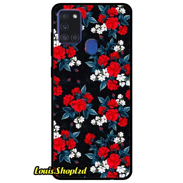 Ốp Lưng Dành Cho Samsung Galaxy A21s - Hồng Đỏ Nền Đen