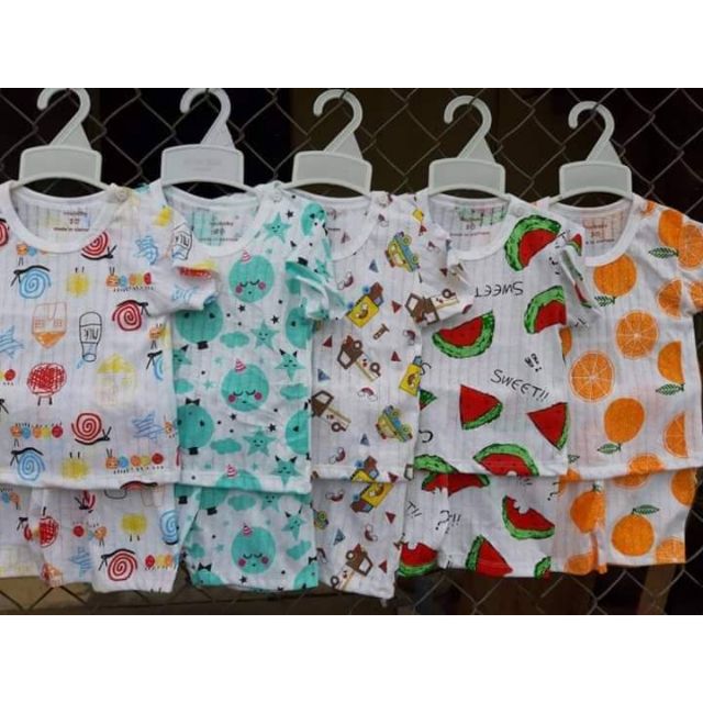 | size đại | combo 5 bộ cotton giấy bé trai gái ngắn tay bộ cotton giấy mát cho bé