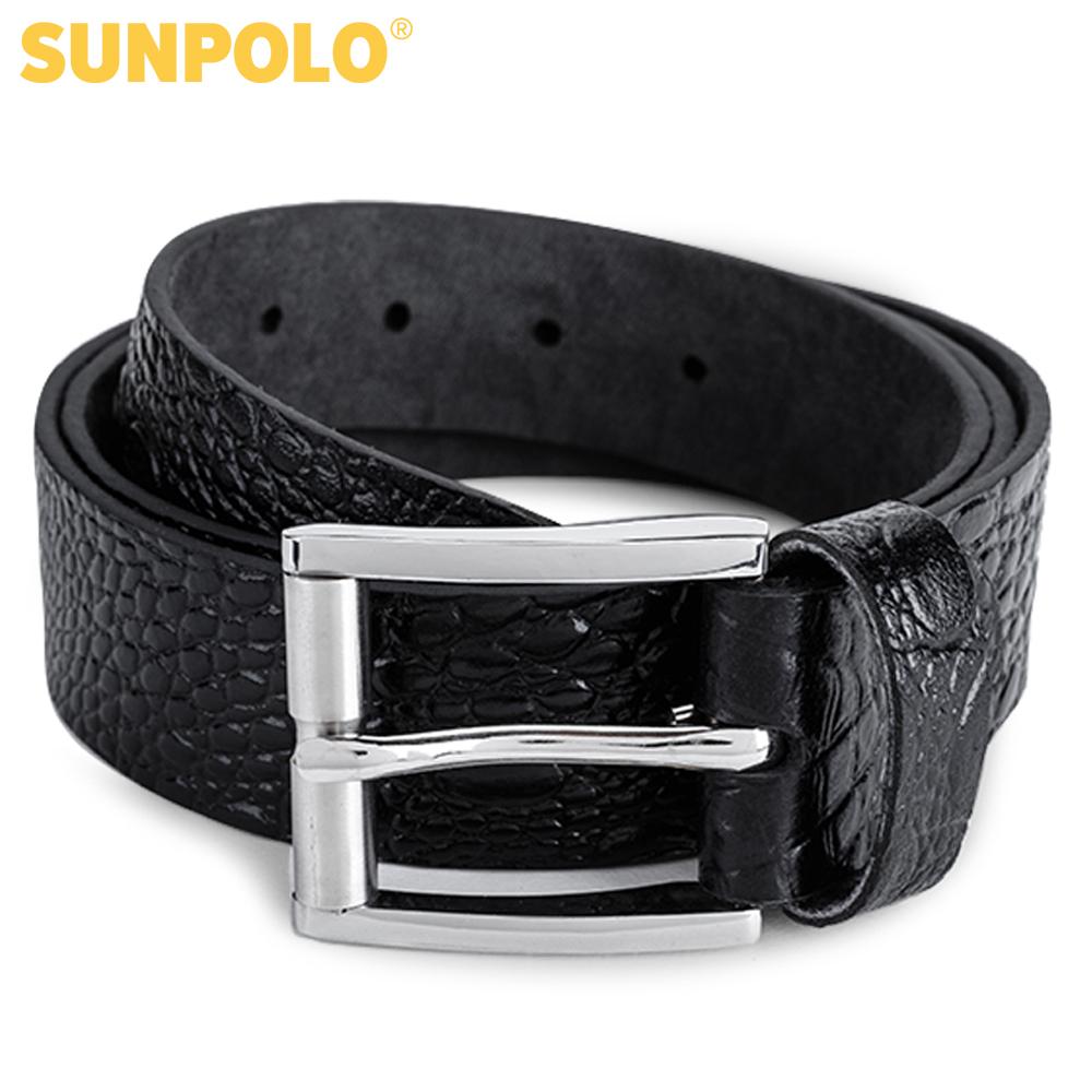 Thắt Lưng Nam Da Bò SunPoLo BS06D (Đen)