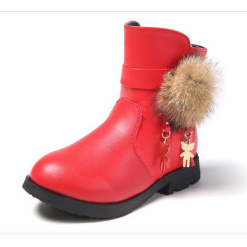 Boot Bé Gái Lót Lông Da Mềm Cao Cấp Size 32-38