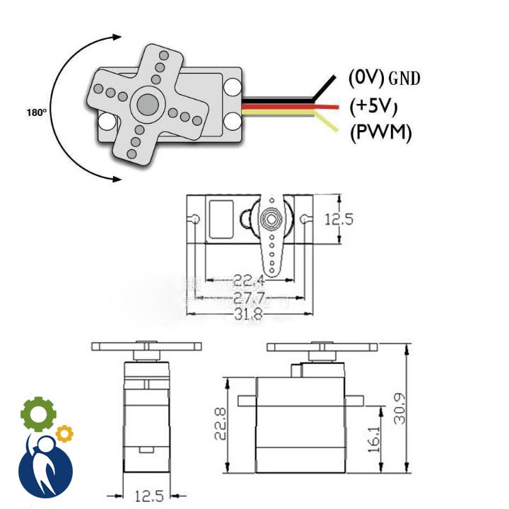 Motor SG90 Servo 9g 90-180 Độ