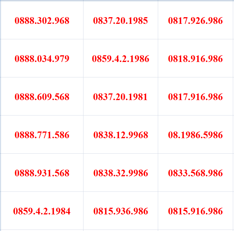 Sim sô đẹp, sim tứ quý, sim thần tài, sim lộc phát, sim năm sinh