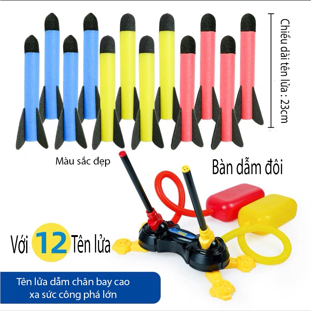 Đồ chơi trẻ em  tên lửa, chân dẫm, phóng tên lửa mềm mô phỏng đồ chơi thùng pháo bay