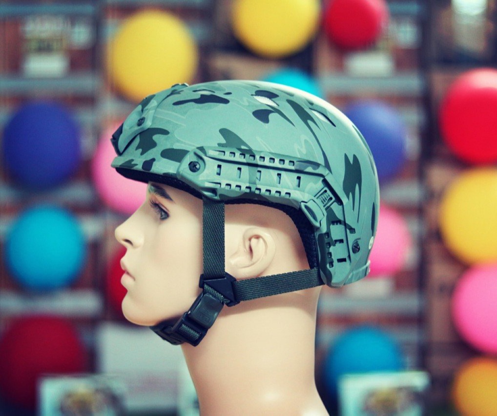 Mũ Bảo Hiểm Lính VÀNH IN VIA/Bảo Hành 12 Tháng (MÀU XANH)