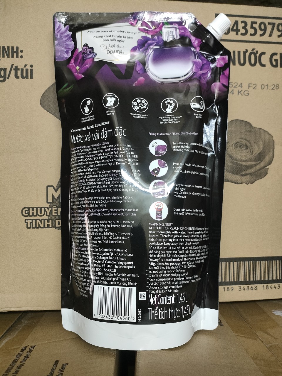 Nước Xả Vải Downy Huyền Bí (1.45L/Túi)