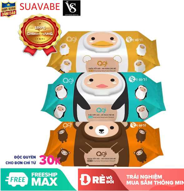 Khăn ướt Agi 100 tờ không hương (màu ngẫu nhiên)