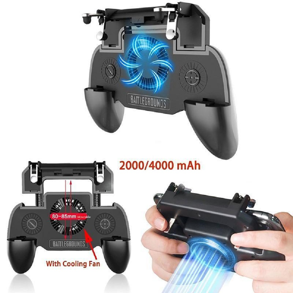 Tay Cầm Chơi Game PUBG Liên Quân Mobile Cao Cấp Có Quạt Tản Nhiệt Kiêm Sạc Dự Phòng SR