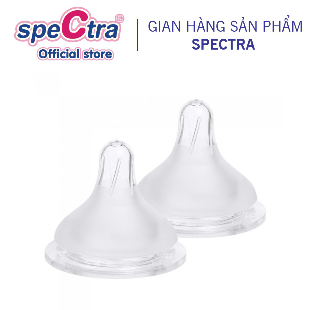 Núm Ti Cổ Rộng Spectra - Lỗ Khí Kép Chống Đầy Hơi, Hàng Chính Hãng (02 Chiếc/ Set)