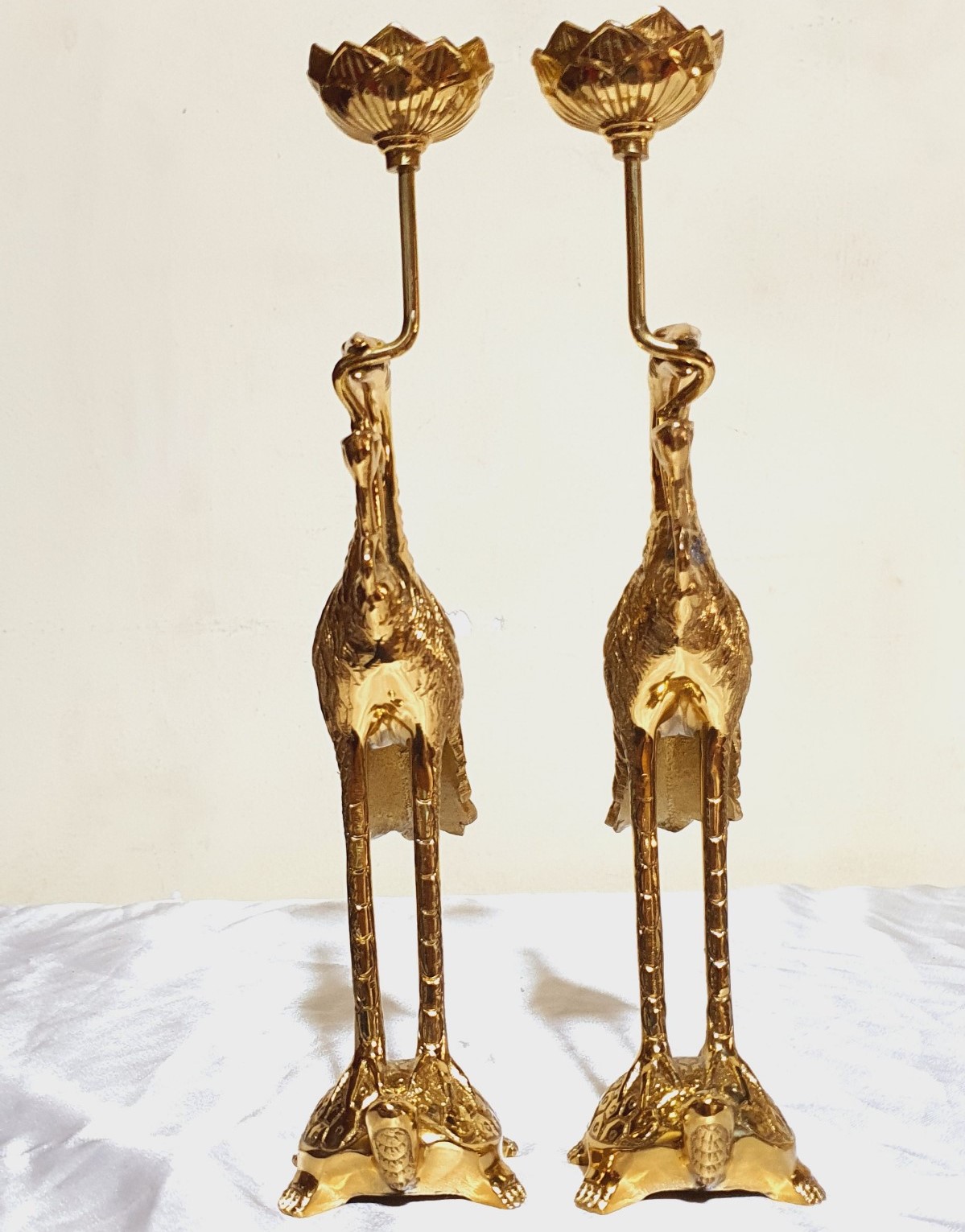 Cặp Hạc Để Đèn Bằng Đồng (size nhỏ)