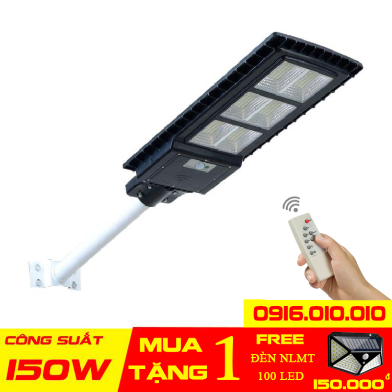Đèn năng lượng mặt trời liền thể VINDA công suất 150W, Đèn đường năng lượng mặt trời 150 W