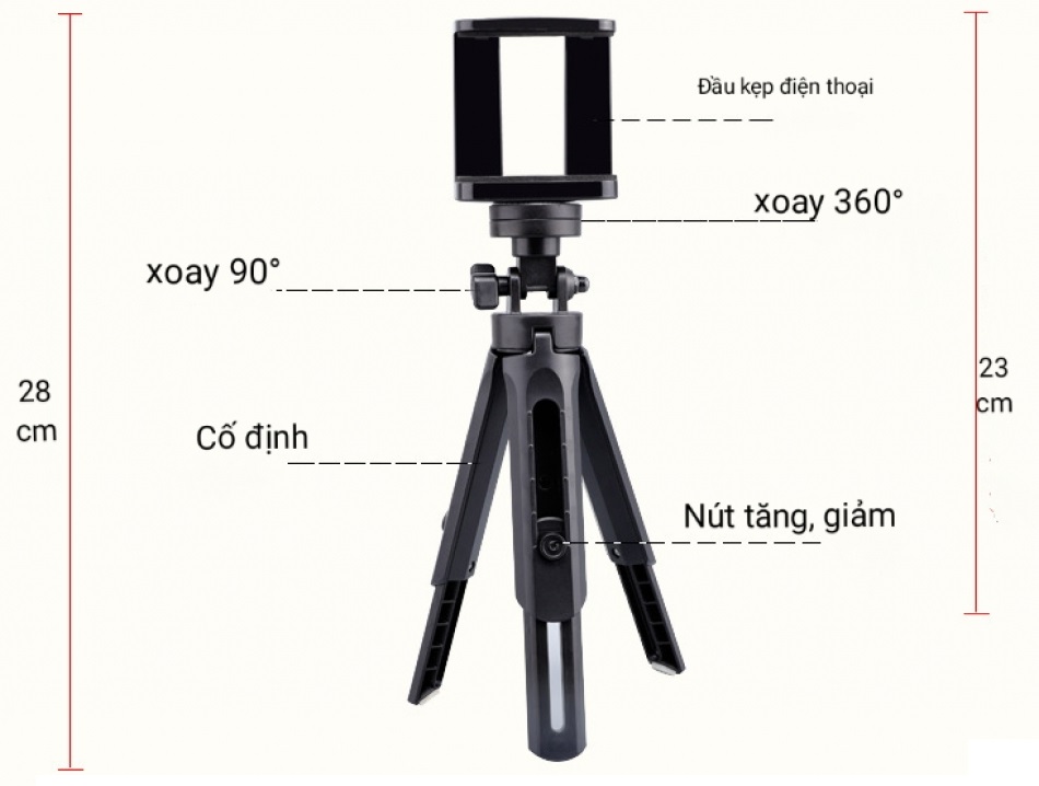 Giá đỡ điện thoại 3 chân Tripod MT01 mini (ĐEN)