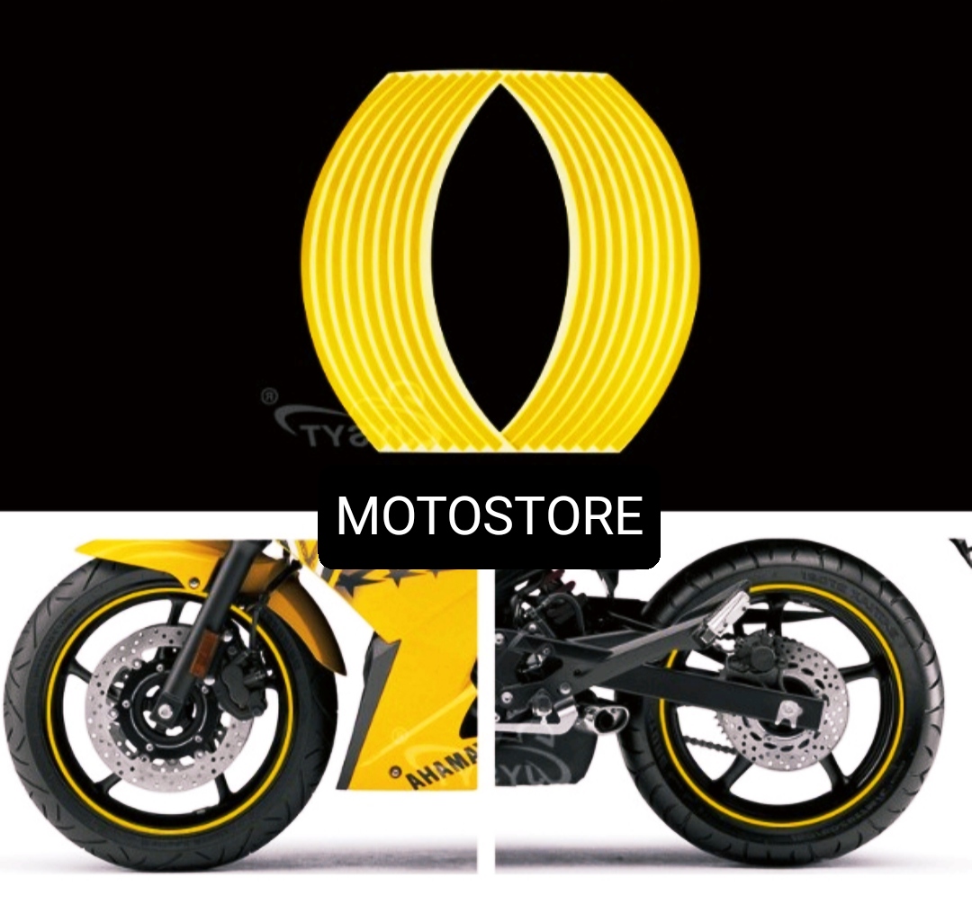 Tem dán vành phản quang xe máy - tem vành chỉ Decal xe máy ( giá 1 bộ )