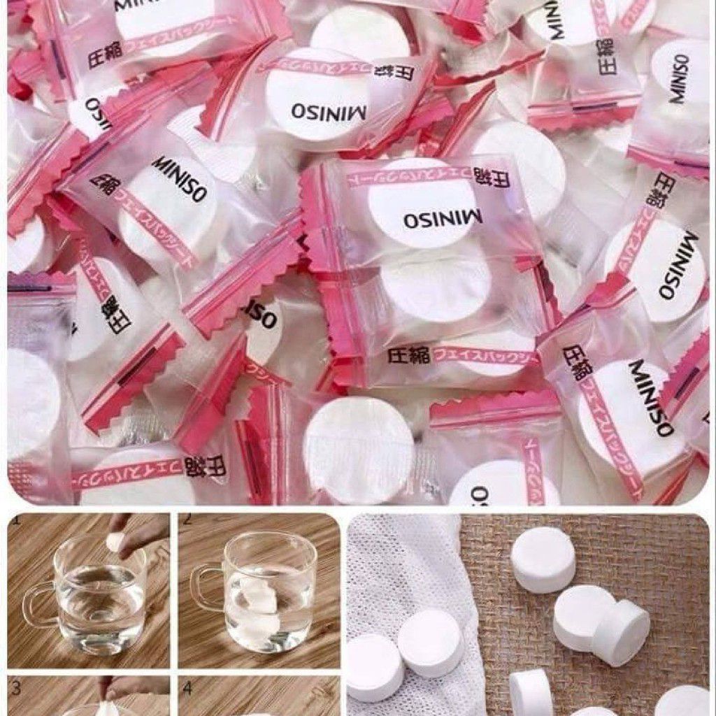 [HCM]100 viên mặt nạ nén Miniso