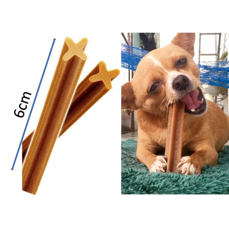 ♦✚ gigilove shop (1 cái 6cm) Xương chữ thập Xương cho chó gặm sạch răng 6cm bổ sung canxi cho chó dưới 5kg