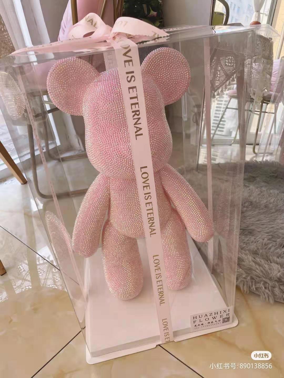 Gấu đính đá handmade Bearbrick size 23cm- 34cm cao cấp cho mọi lứa tuổi