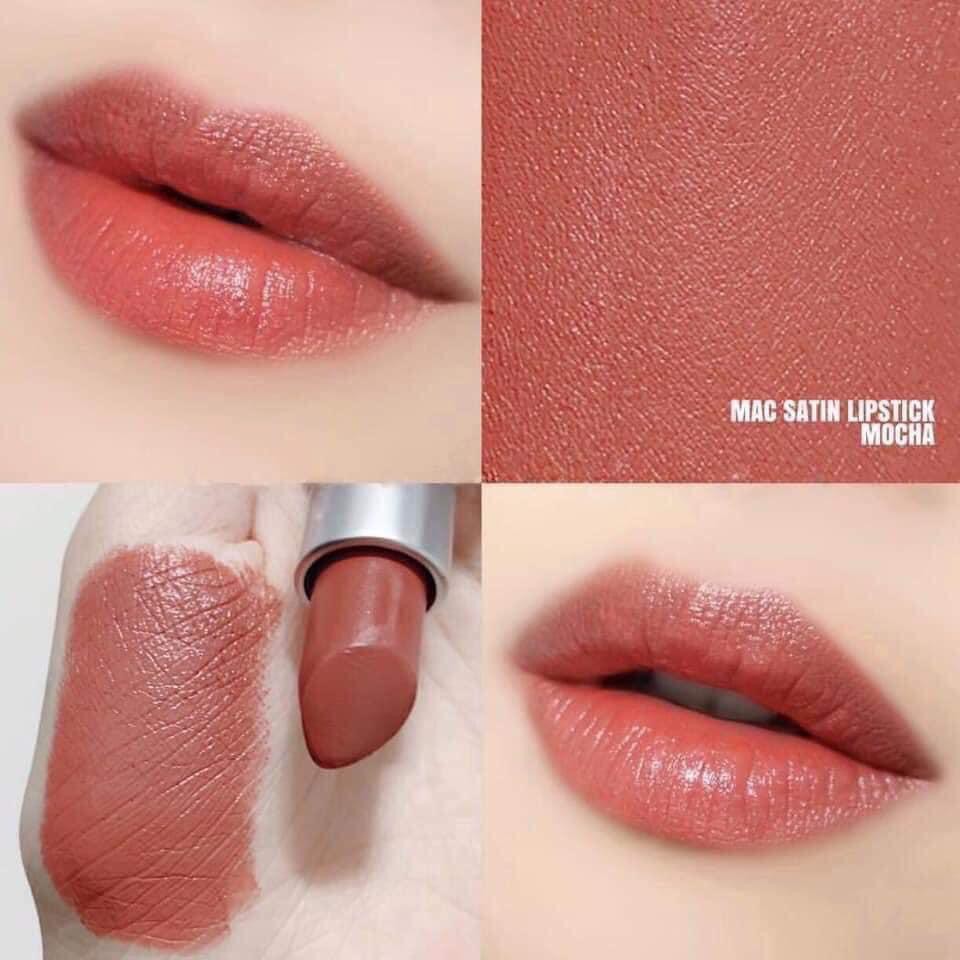 Son Lì Mịn MAC Satin Lipstick Mocha Cam Đất