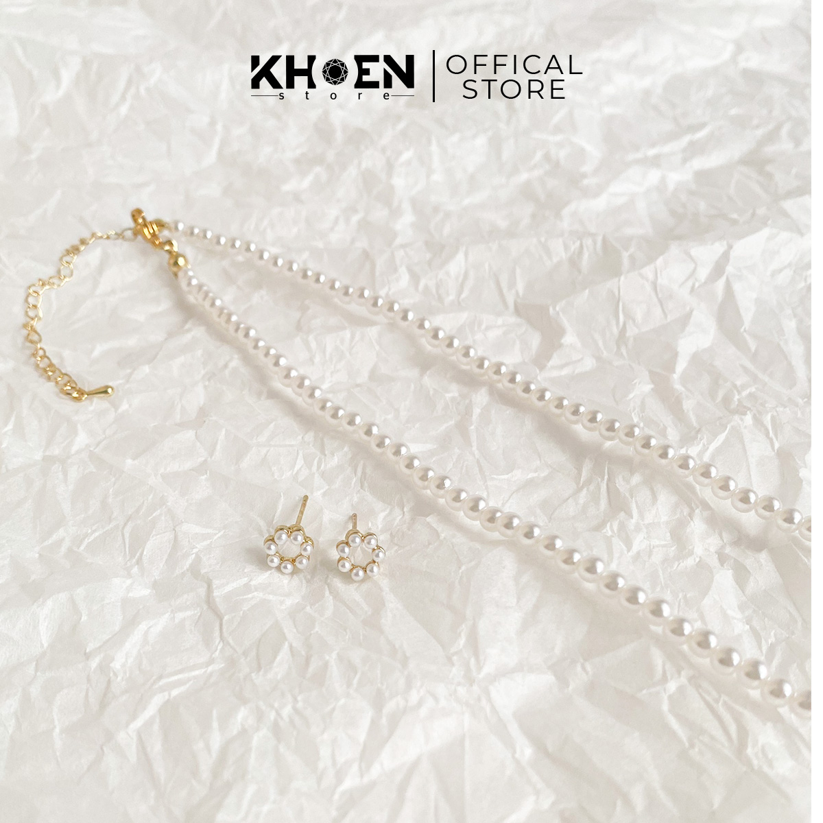 Bông tai nữ - Ngọc tròn nhỏ - Khoen Store