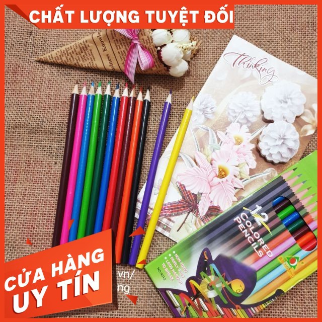 Bút chì 12 màu loại 1, bút tô màu 4012